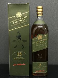 HH3★JOHNNIE WALKER ジョニーウォーカー グリーンラベル 15年 ウイスキー 43% 700ml 箱付き ラベル剥がれあり 洋酒 古酒 未開封 