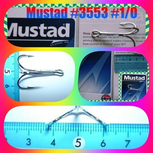 ★マスタッド#3553#1/0(100本)🍅★★トリプルフック★Mustad★ 検) #ヘドン #クリークチャブ ★◆★修理＆ハンドメイドルアー