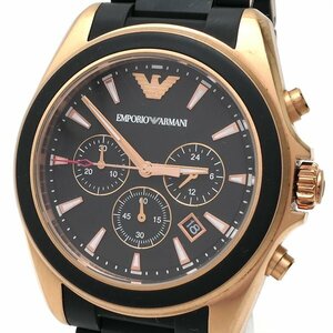 １円～EMPORIO ARMANI エンポリオ アルマーニ クロノ メンズ ウォッチ AR-6066 クォーツ◆レターパック520円◆質屋 神戸つじの