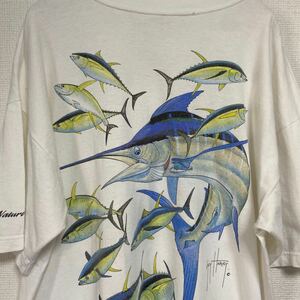 90s USA製 ビンテージ ヴィンテージ Tシャツ tee GUY HARVEY アニマル フィッシュ アート art ポケット ポケt ストリート バンド レア 音楽