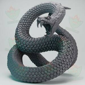 ジャイアントスネイク・ポーズA（Giant Snake Pose A）D&D・TRPG用 3Dプリント ミニチュア 未塗装