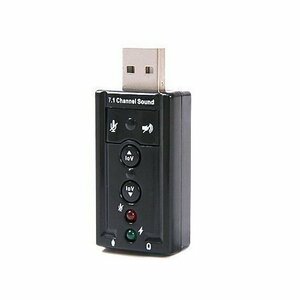 【vaps_2】7.1ch USB 外部 サウンドカード オーディオ アダプター USB バスパワー ヘッドホンジャック マイクジャック 送込