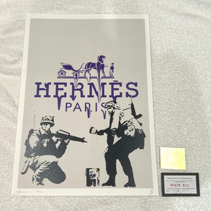 世界限定100枚 DEATH NYC バンクシー Banksy「CND Soldiers」エルメス HERMES Dismaland ポップアート アートポスター 現代アート KAWS