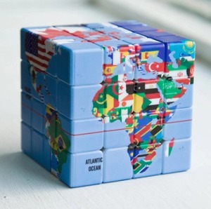 マジックキューブ3 × 3 × 3 / 4 × 4 × 4スピードパズルおもちゃ6歳世界地図国旗立方知育玩具子供のための大人