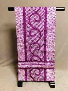 QM1945 和装 着物 絹素材 紫色 総絞り 名古屋帯
