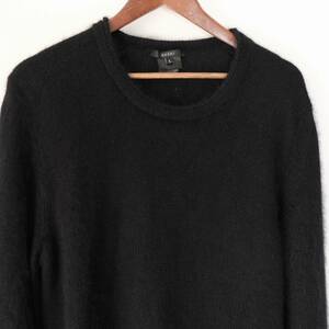【 GUCCI 】グッチ アンゴラ シルク クルーネック ニット セーター / ブラック 黒 / L / イタリア製 絹