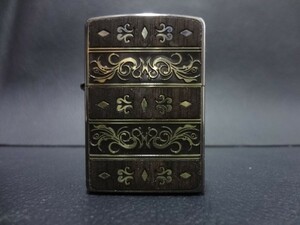 □■Venetian Arabesque ベネチアン アラベスク ジッポー ライター G ZIPPO 14 2014年 7月製 ●Wood relief ウッド インレイ 木 ゴールド調