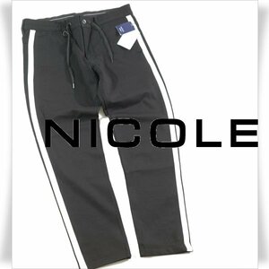 新品1円～★ニコル セレクション NICOLE selection メンズ ストレッチ イージーパンツ サイドラインパンツ 50 LL 黒 ブラック ◆3415◆