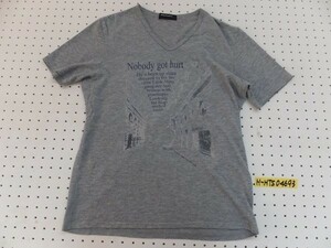 〈送料無料〉BOYCOTT ボイコット メンズ Vネック プリント 半袖Tシャツ 3 杢グレー