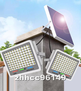 美品 ソーラーライト ガーデンライト 街灯 LEDライト×2 高輝度 LED照明 屋外用ライト 防犯ライト 防水 駐車場 20000W