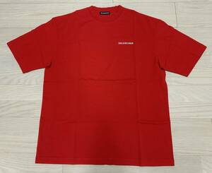 新品☆BALENCIAGA☆ロゴTシャツ 赤 RED メンズ XSサイズ 綿 コットン100% 半袖 バレンシアガ トップス 未使用