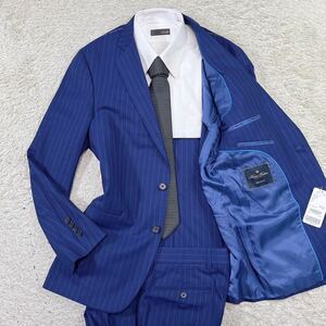 【新品】ブルックスブラザーズ　レダ　Brooks Brothers REGENT スーツ　セットアップ　テーラードジャケット　ストライプ　ブルー　L位