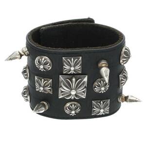 クロムハーツ Chrome Hearts DSHVLD CRSBLL/PYRMD/SPK/マルチスタッズ マルチスタッズレザーブレスレット 中古 GZ11