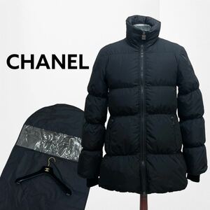 高級 ガーメントハンガー付き CHANEL シャネル 07A P31621W04045 スポーツライン ココマーク ナイロン ダウンジャケット レディース