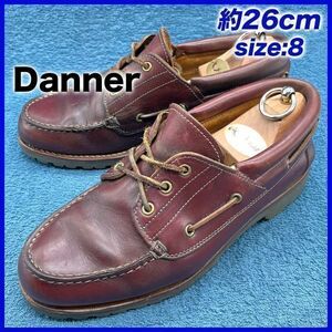 即決★Danner 定価3.3万 D6900★26cm デッキシューズ ダナー 8 ウォーキングシューズ ホーウィン フルグレインレザー ラギットソール