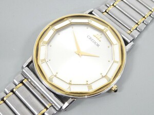 ジャンク SEIKO セイコー CREDOR クレドール 2F70-0290 SS × 18KT 18金 メンズ クオーツ 腕時計