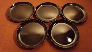 輪島塗　漆器　菓子皿　中皿　蔵出し　厚手生地　茶道具　５客
