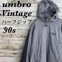 【k5458】USA古着90sアンブロ刺繍ロゴハーフジッププルオーバージャケット