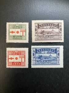 日本切手　郵便創始50年 4種完　未使用
