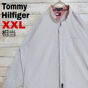 x15 US古着 Tommy Hilfiger BD長袖シャツ チェック柄 XXL相当 メンズ