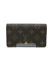 LOUIS VUITTON◆ポルト・モネ・ビエ・トレゾール_モノグラム・キャンバス_BRW/PVC/ブラウン/茶色/メンズ