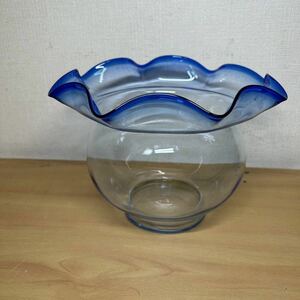 2 手吹きガラス 金魚鉢 ガラス フリル ガラス鉢 メダカ レトロ