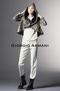 14.15.Pre Collection■GIORGIO ARMANI/ジョルジオアルマーニ_ジャケット/パーカー Python・パイソン柄 フード付き 極美品・貴重■42/L~XL