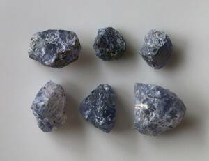 51ct　天然石　アイオライト　原石　６個セット　マダガスカル産