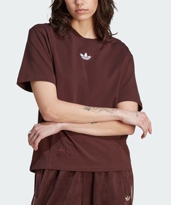 「adidas」 半袖Tシャツ「HELLO KITTYコラボ」 SMALL ブラウン レディース