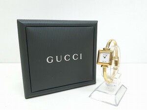 Y210-N35-1568 GUCCI グッチ 1900L ホワイト文字盤 ゴールドカラー レディース クオーツ 2針 腕時計 不動 箱あり 現状品③