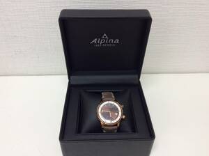 ■4786　ALPINA アルピナ 腕時計 自動巻 稼働 ヘリテージ 茶系 ブラウン系 リューズ〇 デイト〇 箱付
