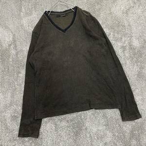 Calvin Klein Jeans カルバンクラインジーンズ 長袖Tシャツ 長袖カットソー ロンT Vネック サイズXL メンズ トップス 最落なし （I17）