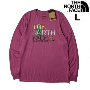 1円～!売切!【正規新品】THE NORTH FACE◆L/S GRAPHIC INJECTION TEE 長袖 Tシャツ ロンT US限定 男女兼用 キャンプ(L)ピンク 180902-20