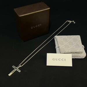 BDg166R 60 箱付き GUCCI グッチ クロスネックレス Ag925 シルバー/SV925 十字架 アクセサリー 約11.92g