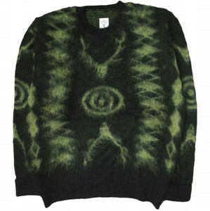 South2 West8 サウスツーウェストエイト Loose Fit Sweater Mohair / S2W8 Native ネイティブ柄 モヘヤクルーネックニット FK870 XS BLACK