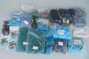 358☆未使用　チェコビーズ　ブルー系　BEADS 大量　4.8kg以上