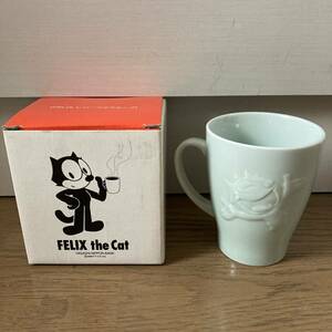 【未使用】フィリックス レリーフマグカップ 陶器製 FELIX the Cat フィリックスザキャット コップ 東日本銀行 送料520円