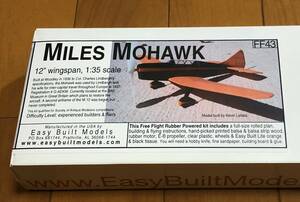 【ゴム動力ピーナッツ機】Easy Built製Miles Mohawk（翼長：12”＝305ｍｍ）・・・残り1