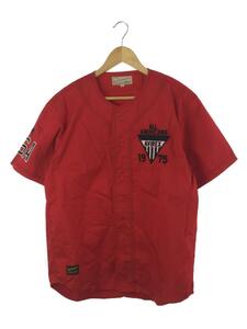 AVIREX◆半袖シャツ/L/コットン/RED/6185105/ベースボールシャツ