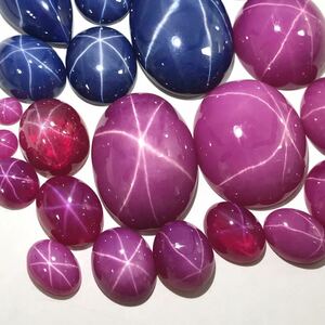 (リンデンスターサファイア・ルビー25点おまとめ100ct)a ルース 裸石 宝石 star sapphire ruby jewelry ジュエリー スタールビー i②