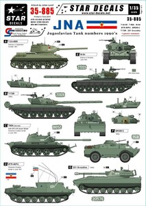 スターデカール 35-885 1/35 ユーゴスラビア社会主義連邦共和国 1990年代のAFV