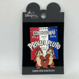 ♪♪ 266 DLR Disneyland アメリカ ピンバッジ チップ & デール プライベートプルート Private Pluto Chip & Dale 3D ピン 1943個限定 2002