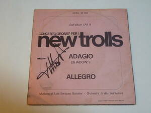 ★New Trolls / Vittorio de Scalzi Autographed single ★貴重サイン入り シングル盤 Concerto Grosso / Adagio ★ 来日フライヤー付　