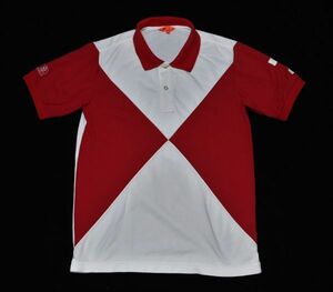 ★BEAMS GOLF★ビームスの白&ボルドー系赤色★ポリ綿のポロシャツS