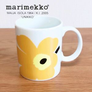 ★即決★ マリメッコ Marimekko ウニッコ Unikko 廃盤 マグカップ イエロー ライトグリーン 北欧 フィンランド 北欧インテリア
