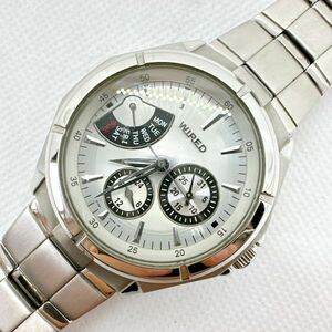 A2404-15-4 １円スタート クオーツ　稼働品　美品　SEIKO WIRED　セイコー　ワイアード　メンズ腕時計　シルバー　デイデイト