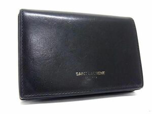 1円 SAINT LAURENT サンローラン レザー カードケース カード入れ 名刺入れ レディース ブラック系 FA4778