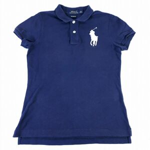 //■【POLO RALPH LAUREN】ポロ ラルフ ローレン/半袖 スキニーポロシャツ[M]紺《美品》/