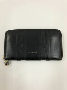 中古 ブルガリ 財布 BVLGARI ラウンドファスナー 長財布 ビーゼロワン B-zero1 33770 ブラック ゴールド レザー 145967 