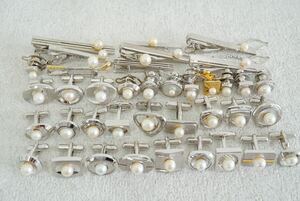 C295 アコヤ真珠など 本真珠 タイピン カフス タイタック ヴィンテージ アクセサリー 大量 まとめて おまとめ まとめ売り 不揃い含む 